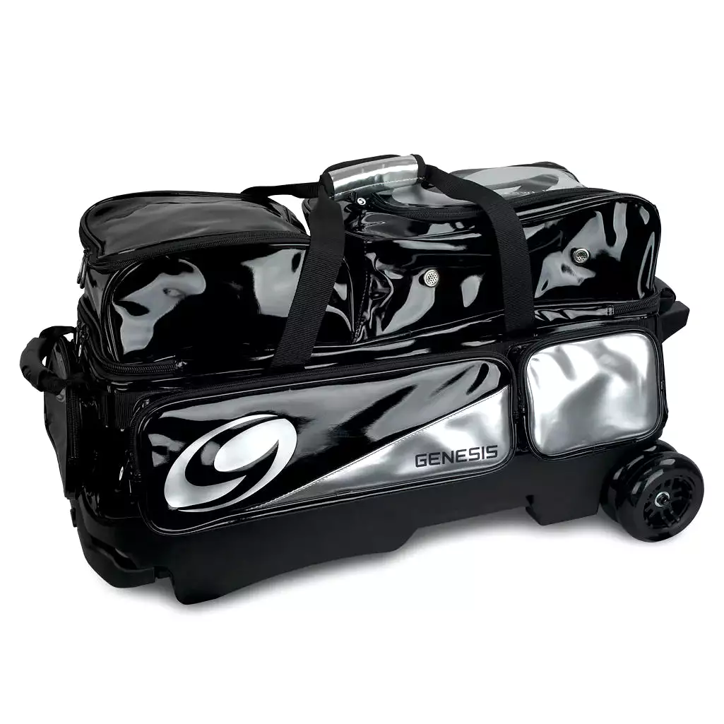 Genesis Dually 3 Ball Roller Black/Silver Bowling Bag