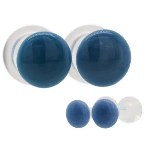 Glass Color Front Plugs - Denim