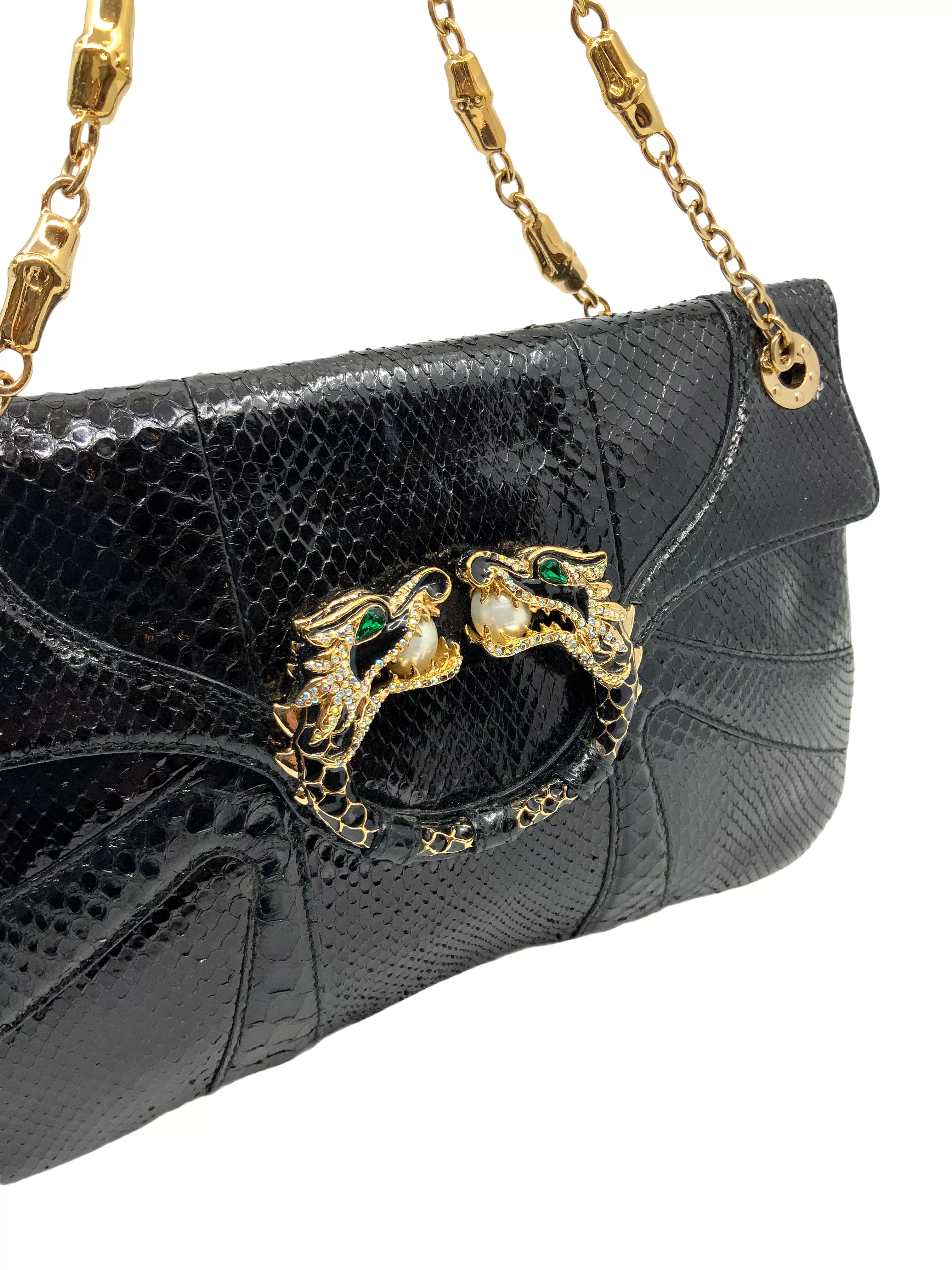 Gucci Limited Edition Tom Ford Snakeskin Jeweled Dragon Bag