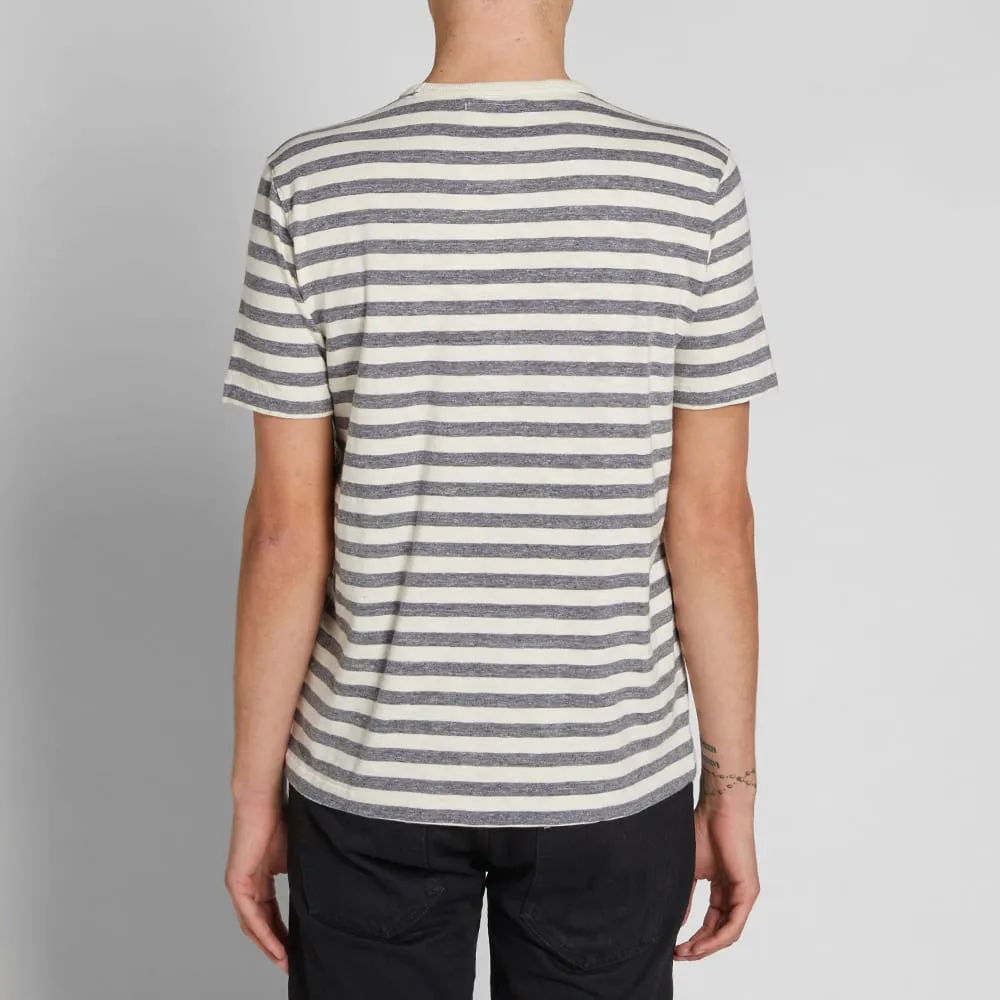 Hawksmill Denim Co. Stripe Pocket TeeGrey & Natural