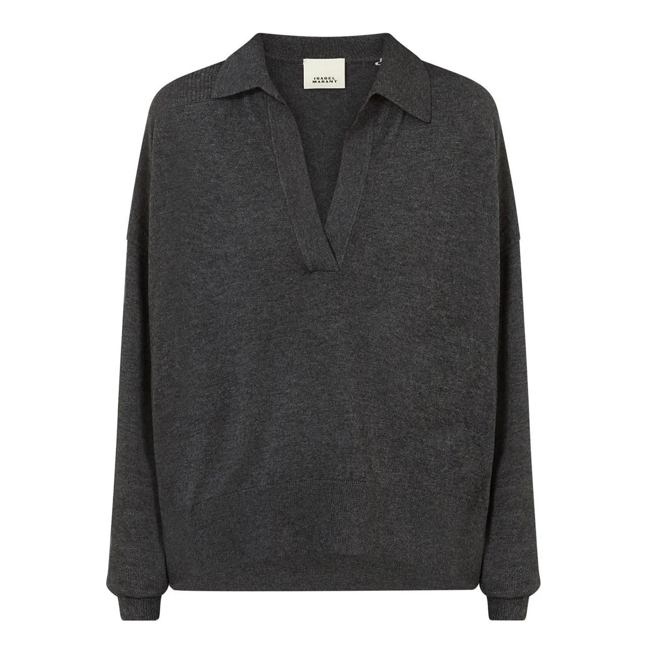 ISABEL MARANT Galix Collared Sweater - Dark Grey