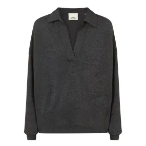 ISABEL MARANT Galix Collared Sweater - Dark Grey