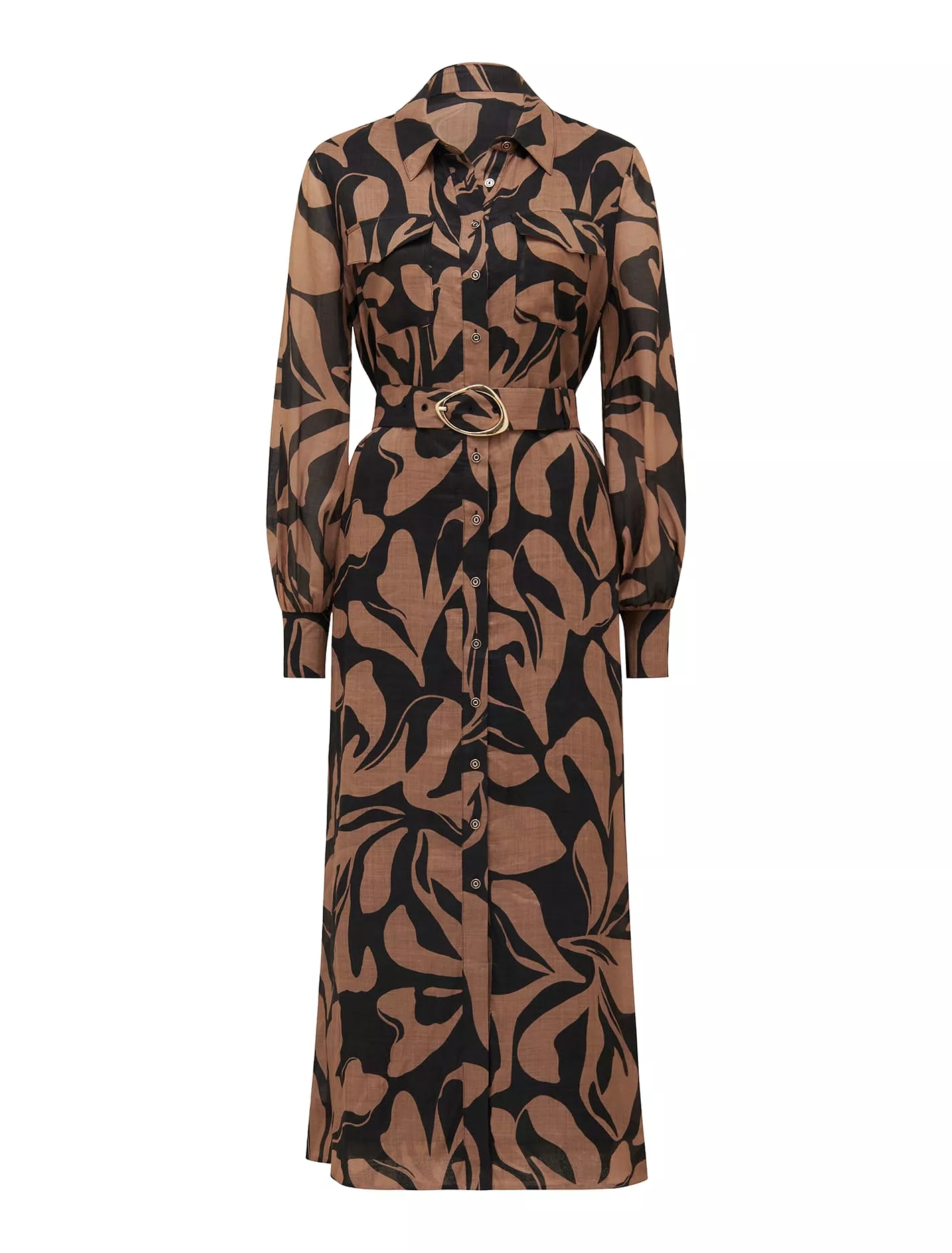 Janie Printed Shirt Midi Dress