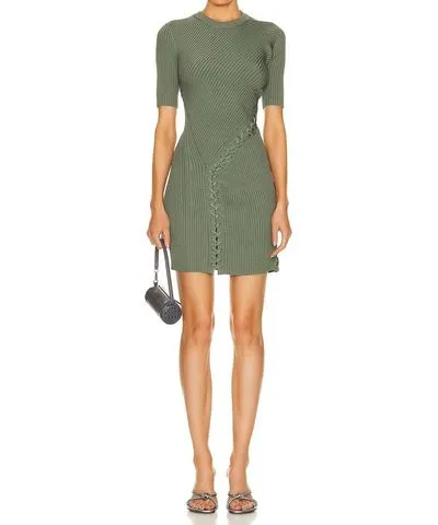 Jonathan Simkhai Gilly Lace Up Mini Dress In Park Slope