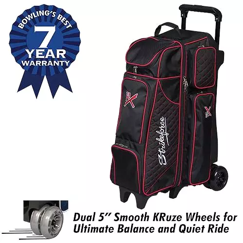 KR Royal Flush 4x4 Ball Roller Bowling Bag Black/Red