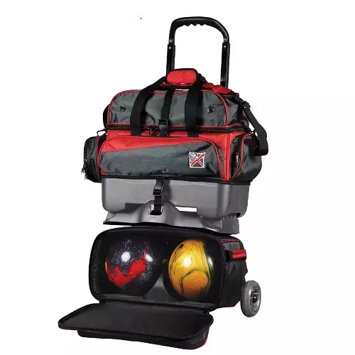 KR Strikeforce Konvoy Red/Smoke Four Ball Roller Bowling Bag