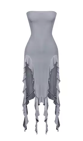 Kylie Strapless Mini Ruffled Asymmetrical Dress