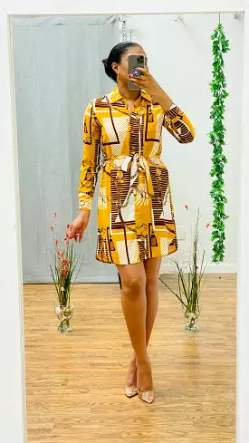 Leann printed shirt dress