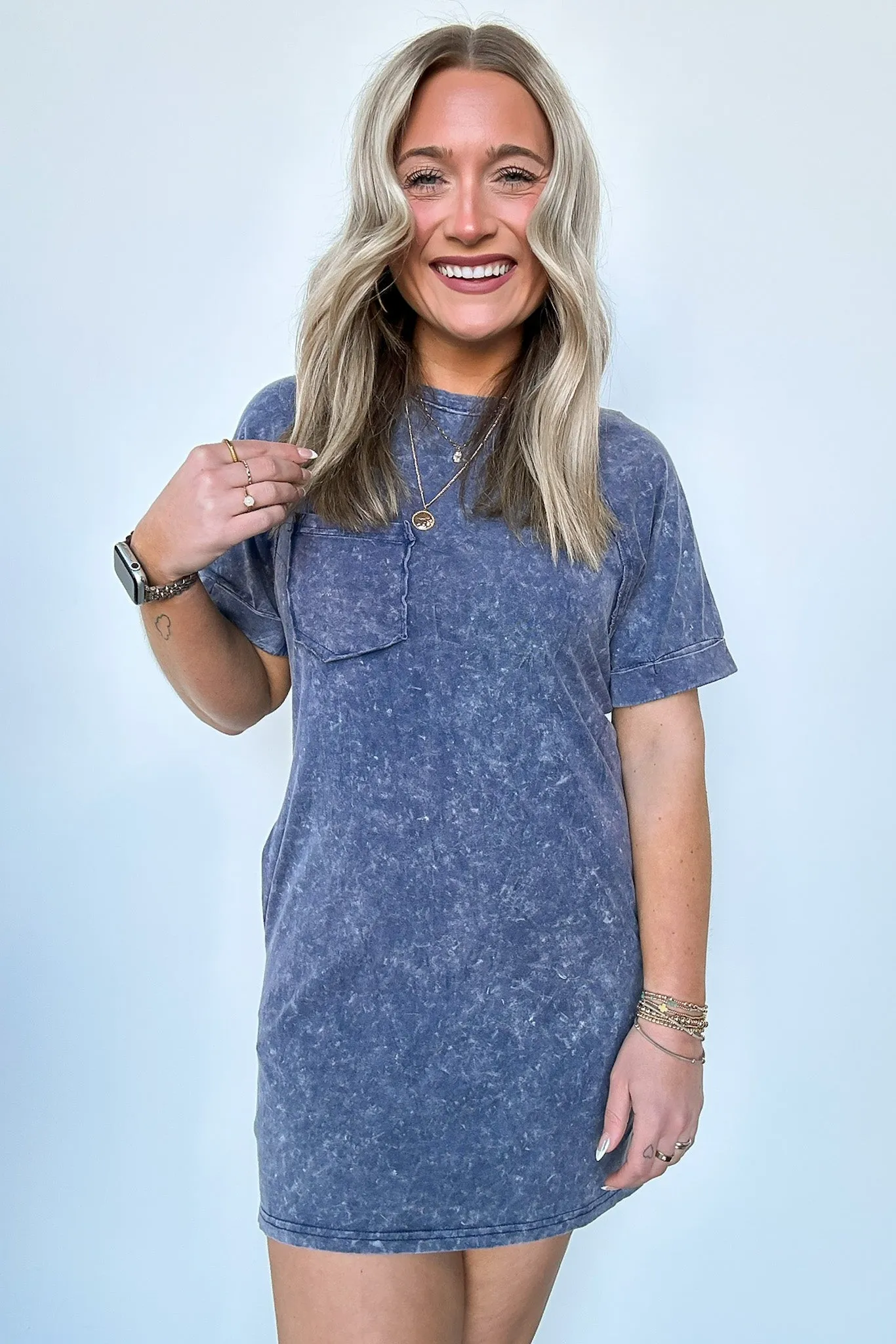 Leonia Short Sleeve Pocket T-Shirt Dress - BACK IN STOCK