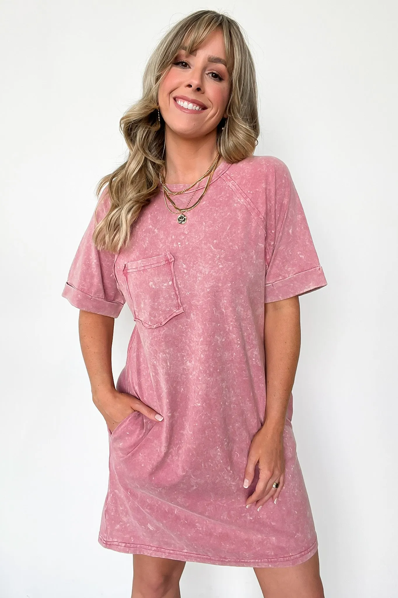 Leonia Short Sleeve Pocket T-Shirt Dress - BACK IN STOCK