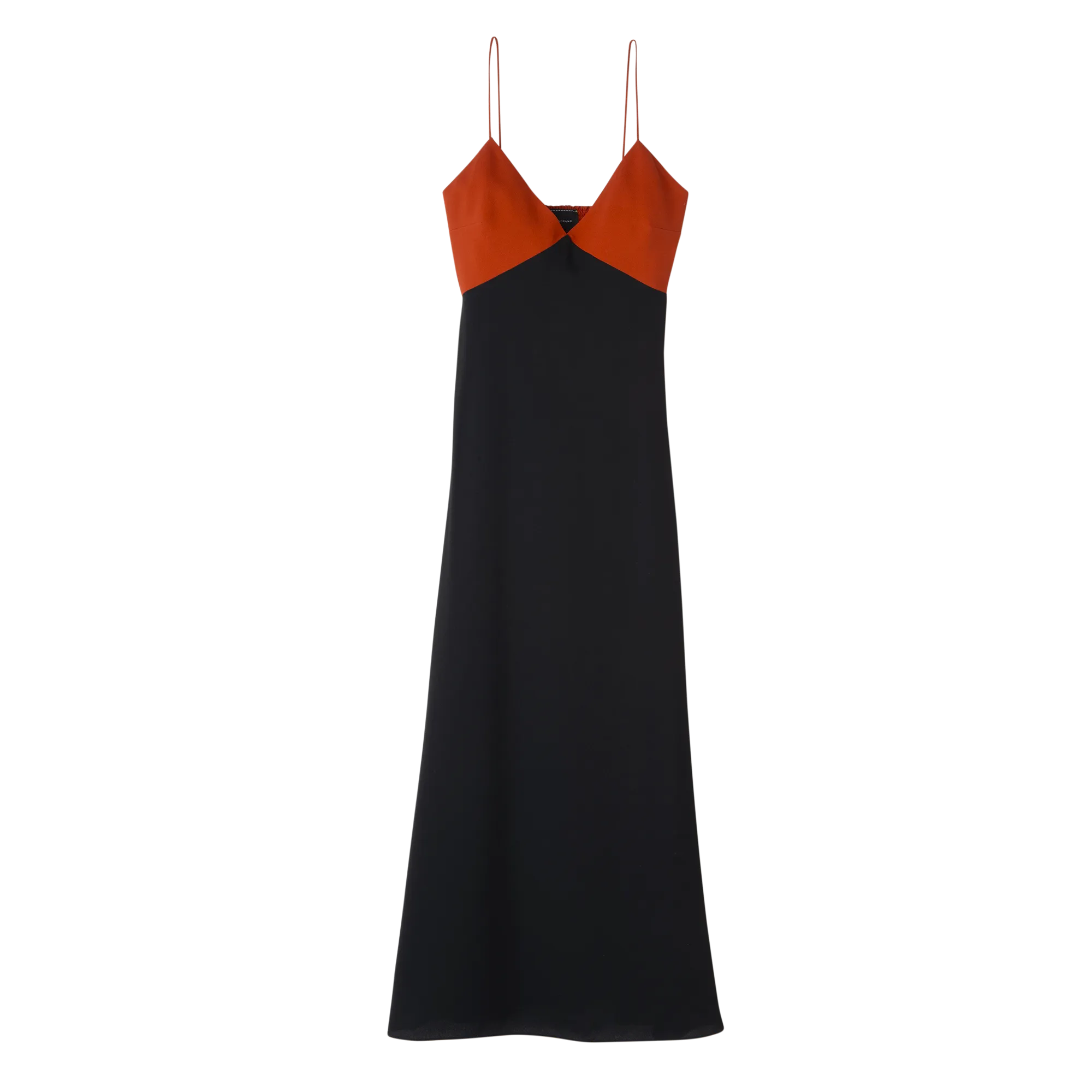 Long dress Paprika/Black - Fluid crepe