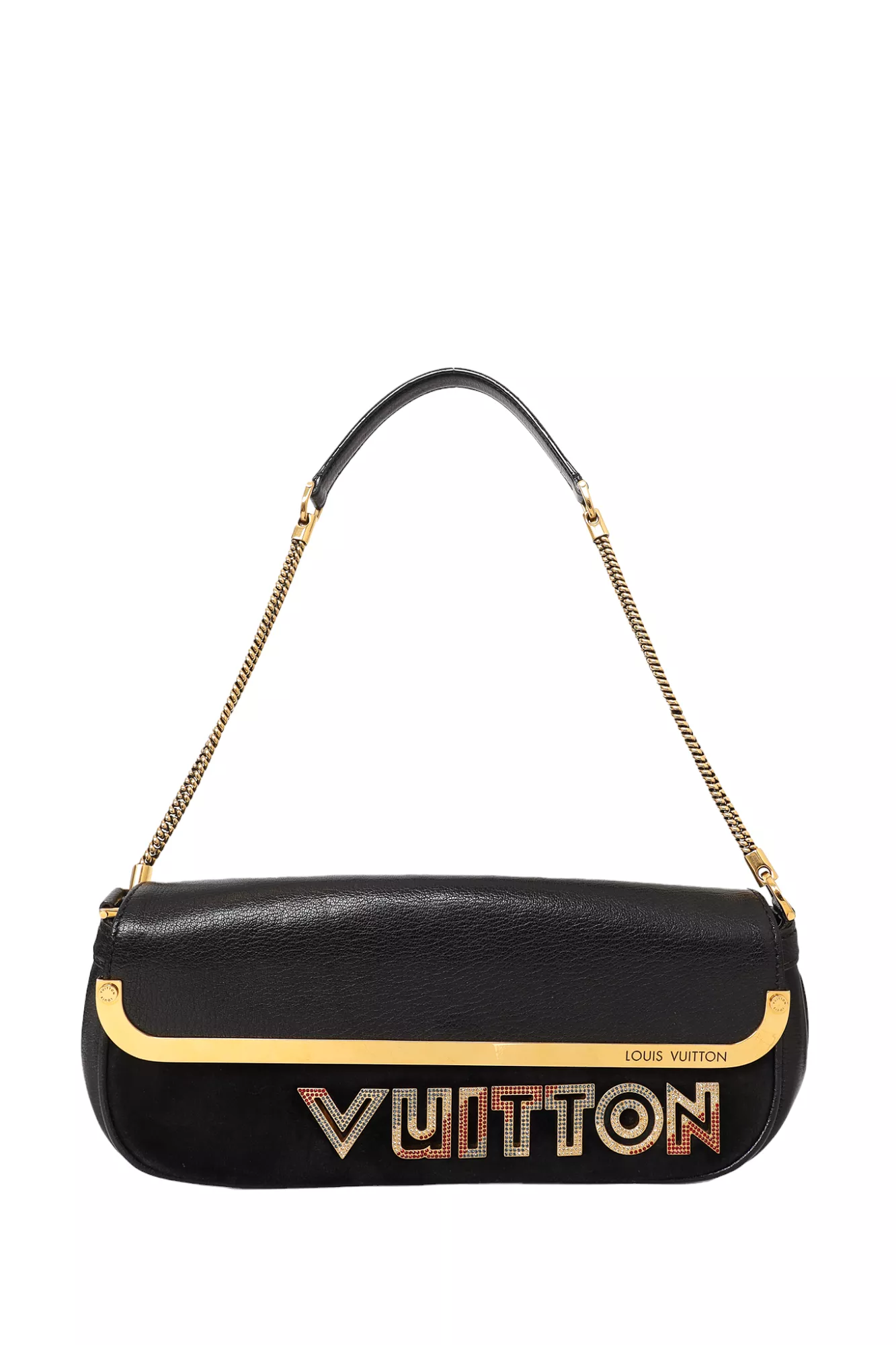 Louis Vuitton 2011 Limited Edition Black Suede Avant-Garde Pochette Clutch Bag