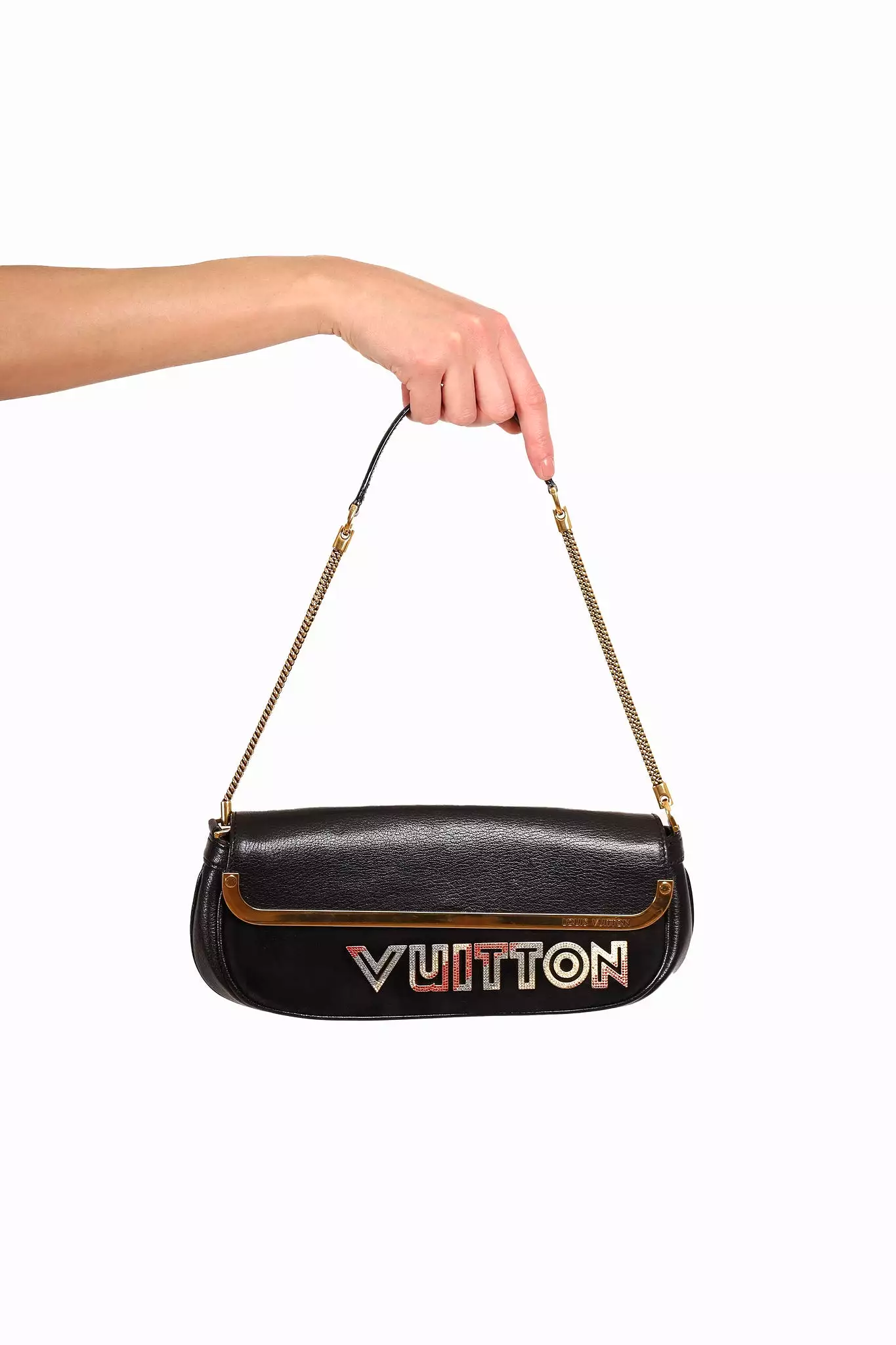 Louis Vuitton 2011 Limited Edition Black Suede Avant-Garde Pochette Clutch Bag