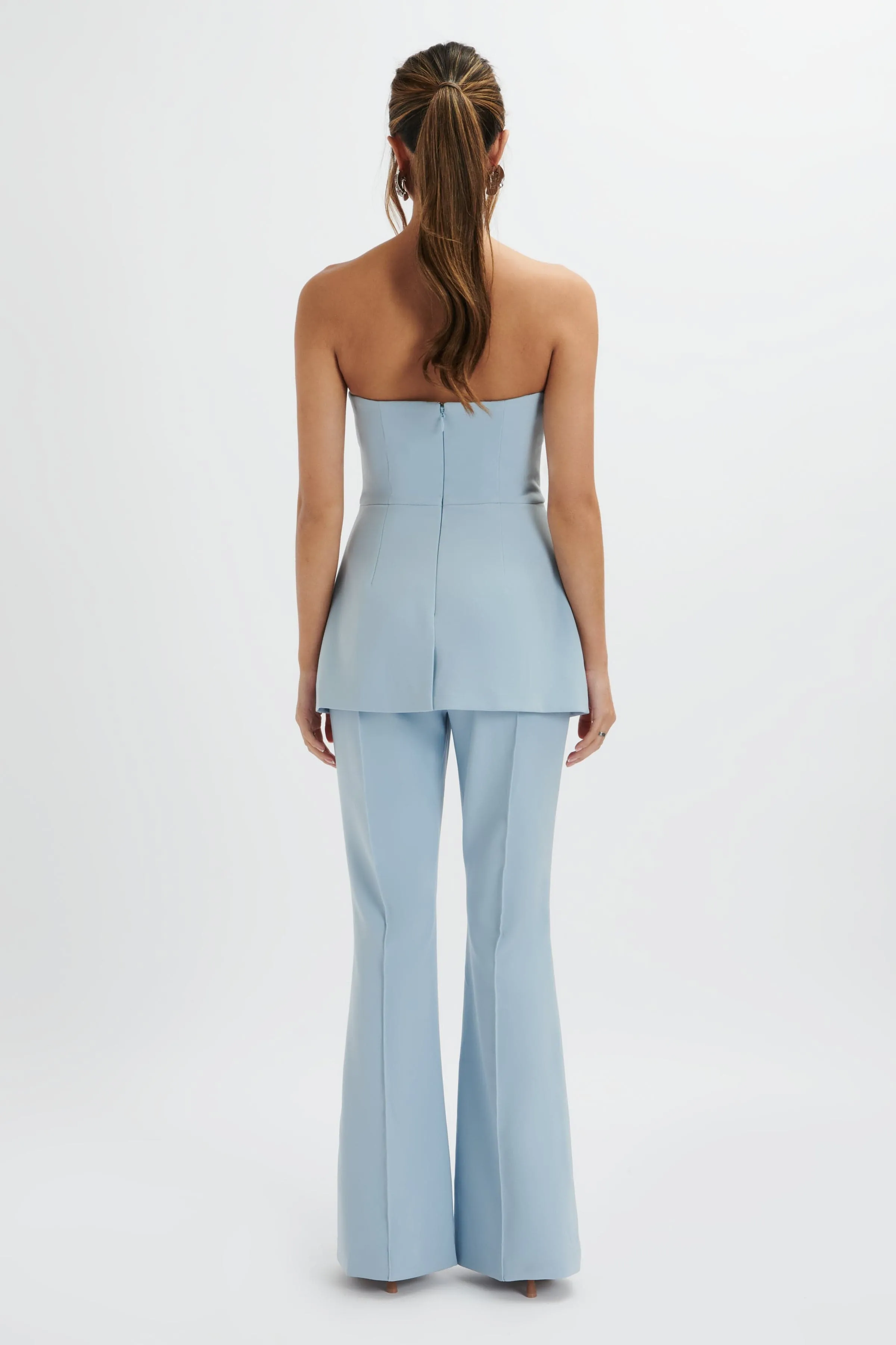 MACIE Bandeau Tailored Jumpsuit In Cornflower Blue