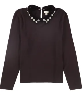 Maison Jules Womens Embellished Pullover Sweater