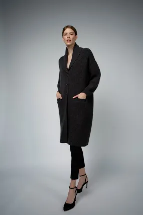 Mara Cashmere Sweater Coat - Onyx