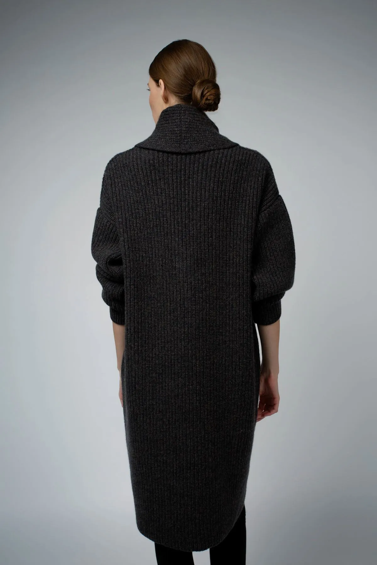 Mara Cashmere Sweater Coat - Onyx