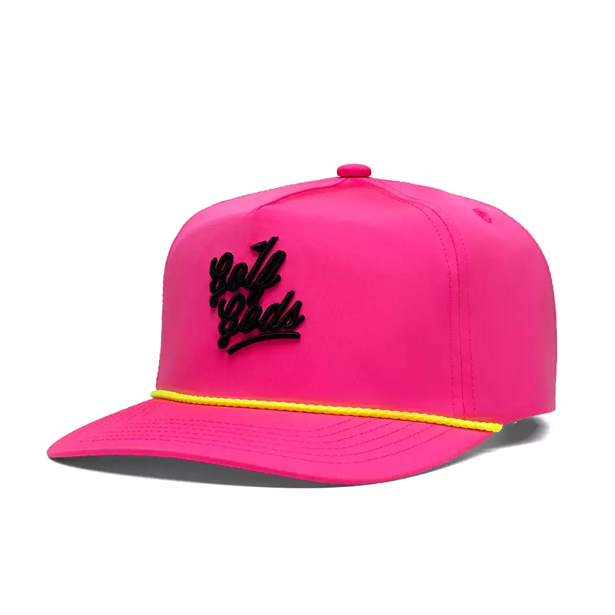 Neon Pink Golf Gods Script Snapback Golf Rope Hat