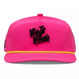 Neon Pink Golf Gods Script Snapback Golf Rope Hat