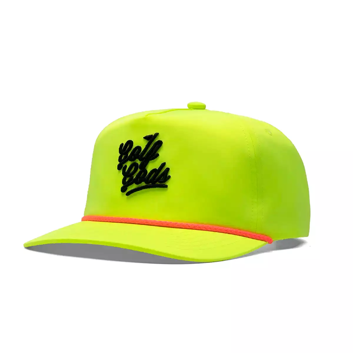 Neon Yellow Golf Gods Script Snapback Golf Rope Hat