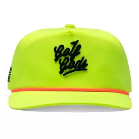 Neon Yellow Golf Gods Script Snapback Golf Rope Hat