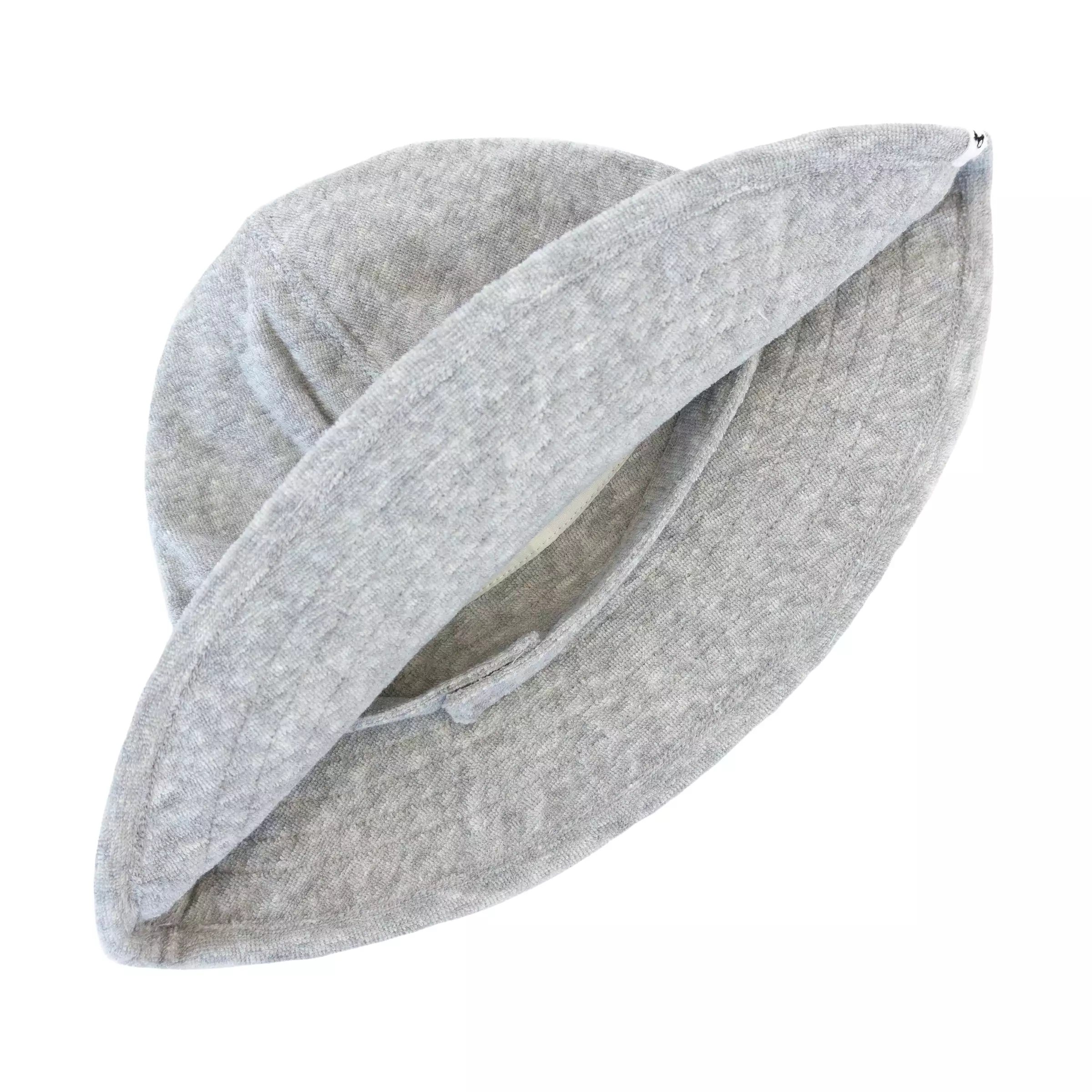 oh baby! Cotton Terry Sun Hat with Strap - Heather Gray