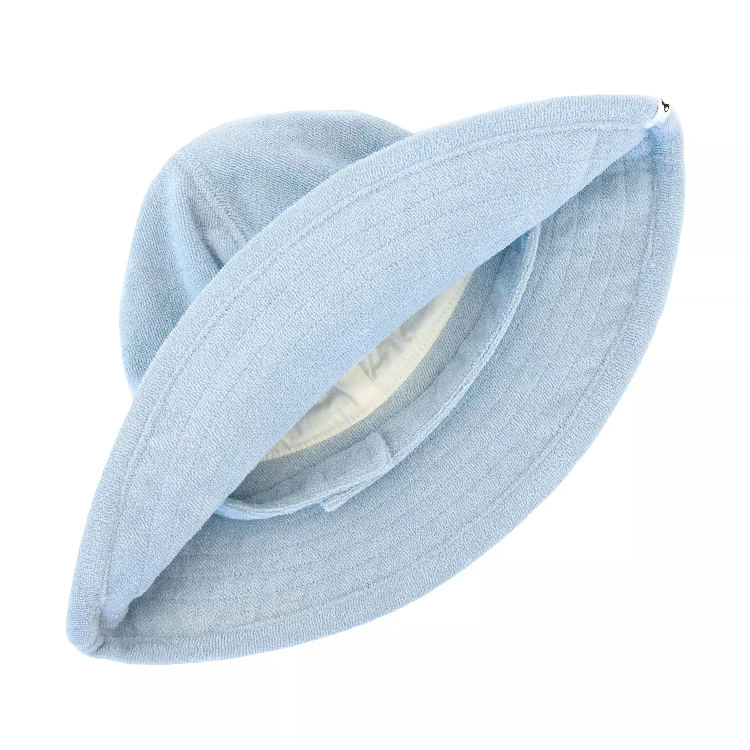 oh baby! Cotton Terry Sun Hat with Strap - Sky Blue