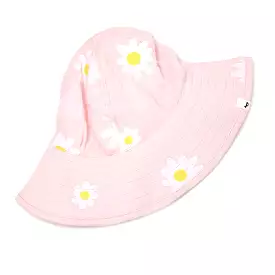 oh baby! Gauze Sun Hat - White Daisies Print - Pale Pink