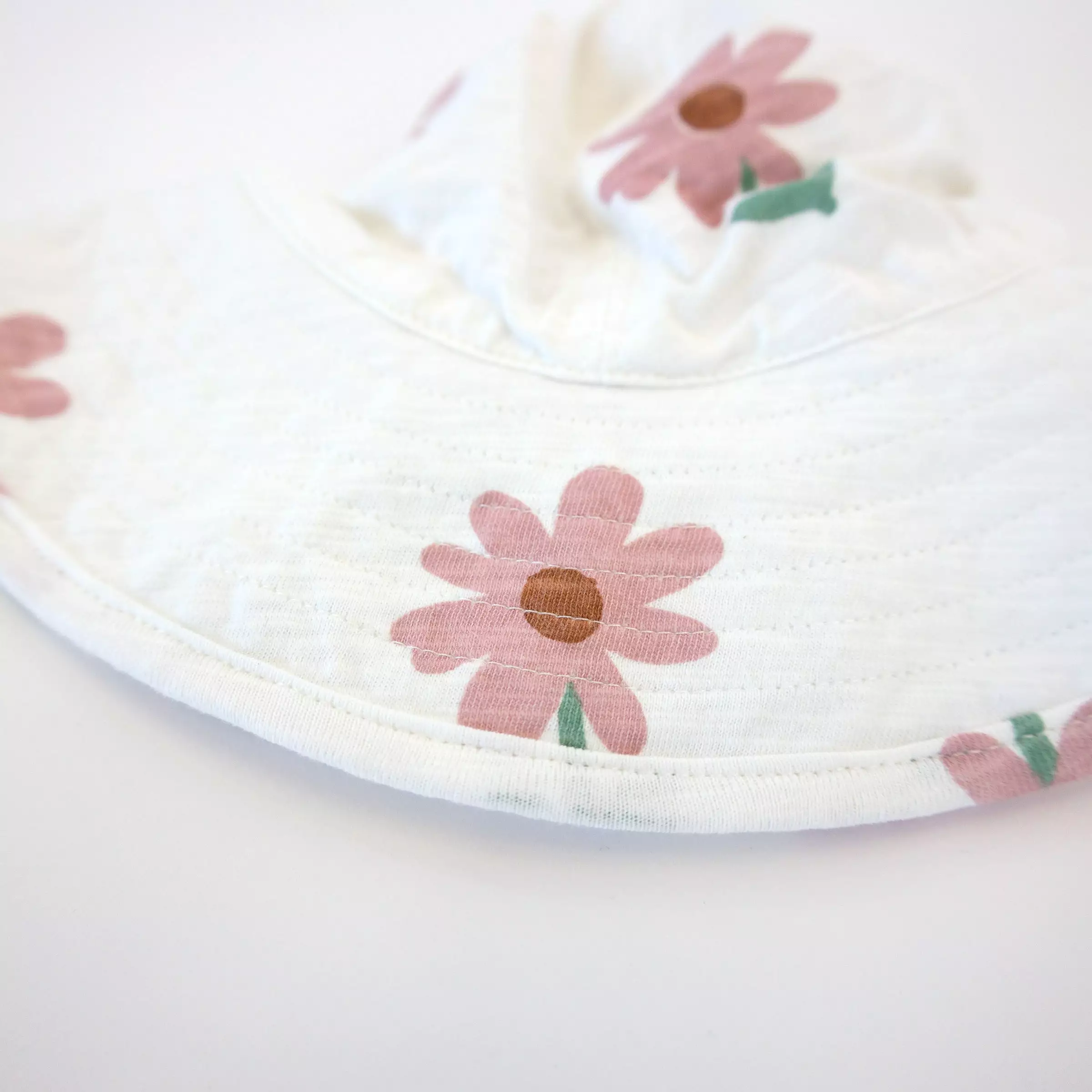 oh baby! Sun Hat Cotton - Picking Daisies Print - Oyster