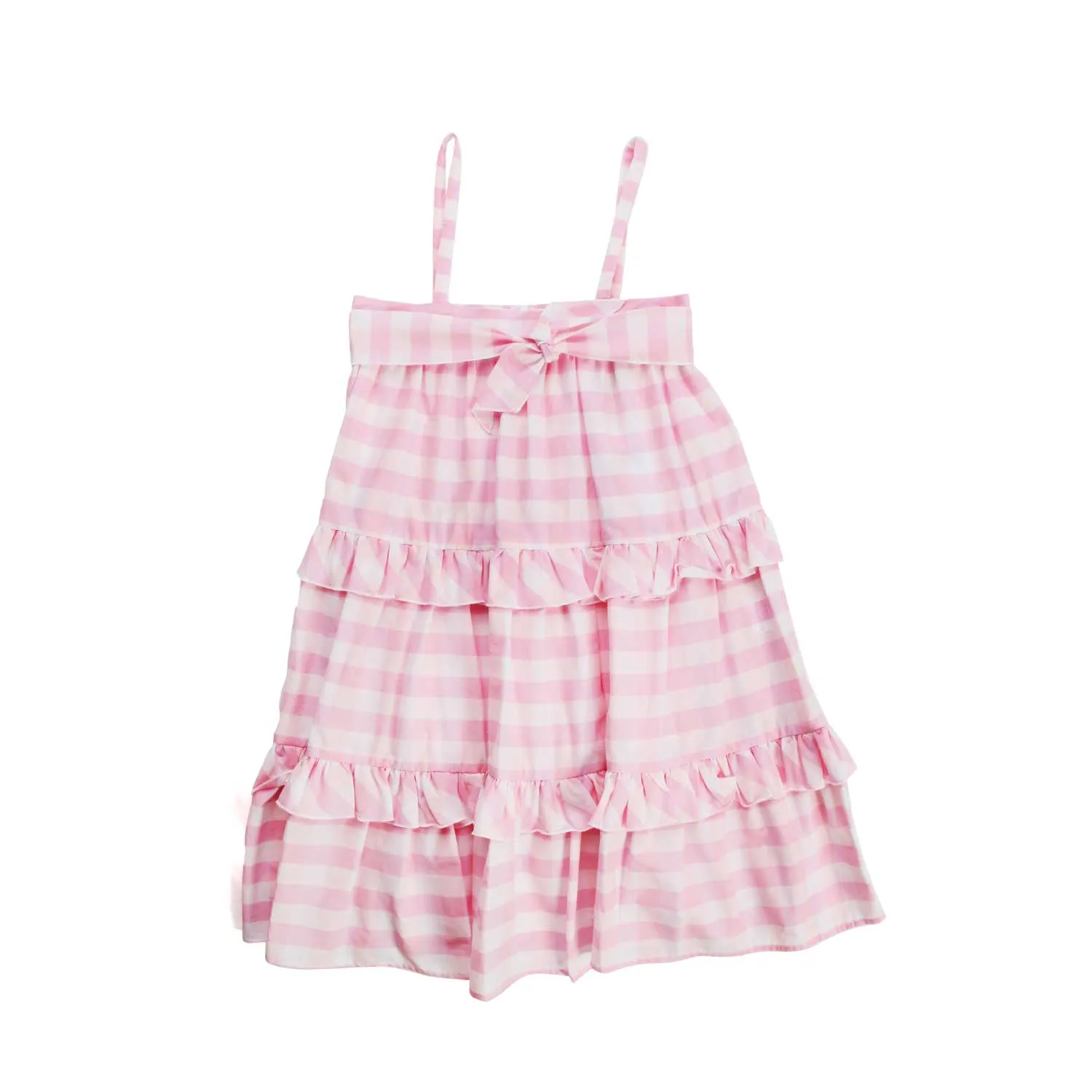 Piccolaludo Pink Dress With Ruches For Girl