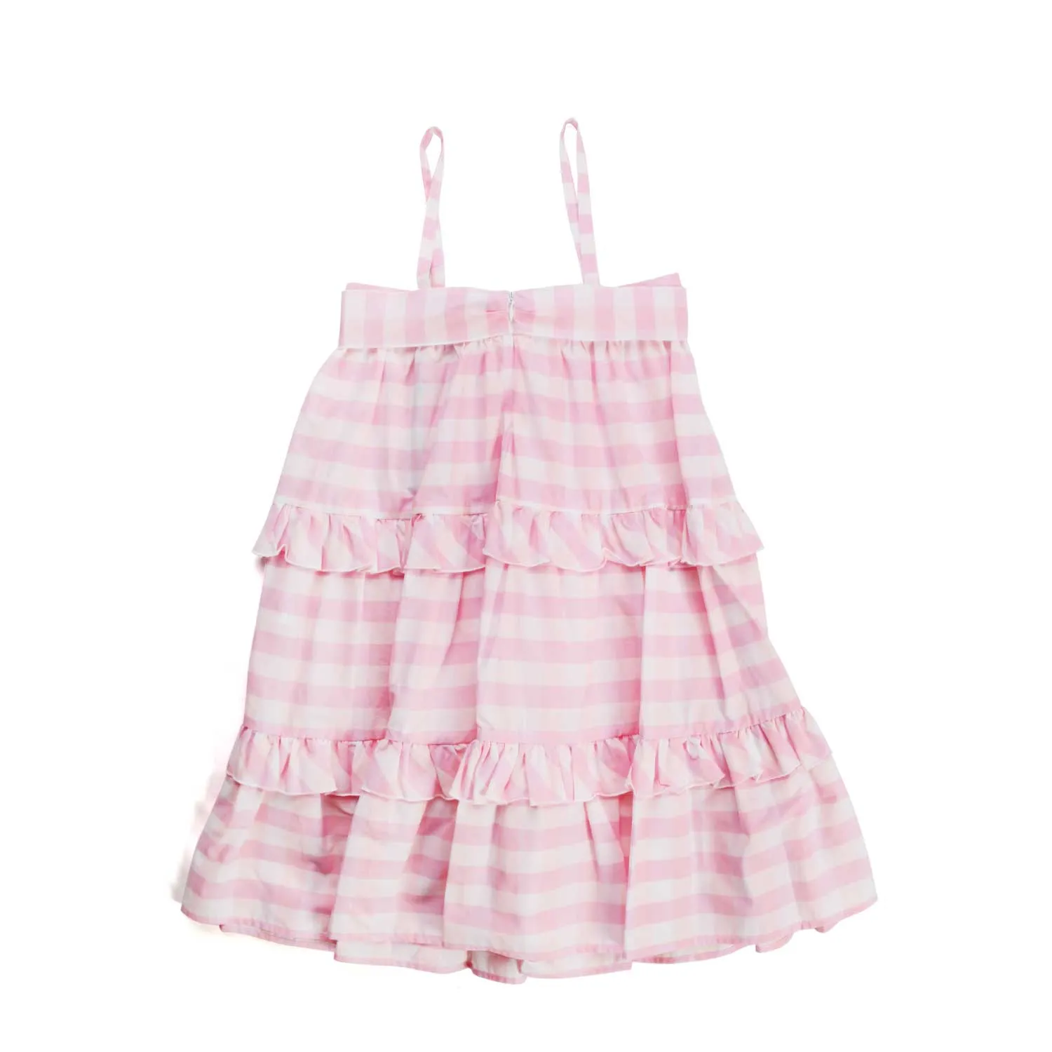 Piccolaludo Pink Dress With Ruches For Girl