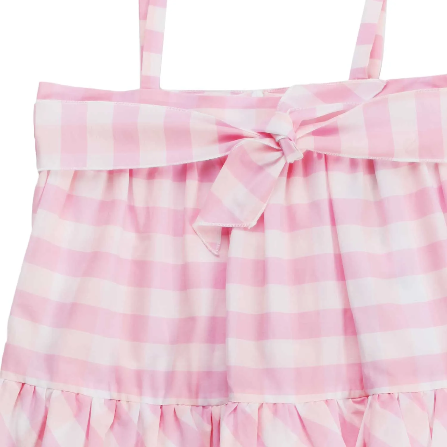 Piccolaludo Pink Dress With Ruches For Girl