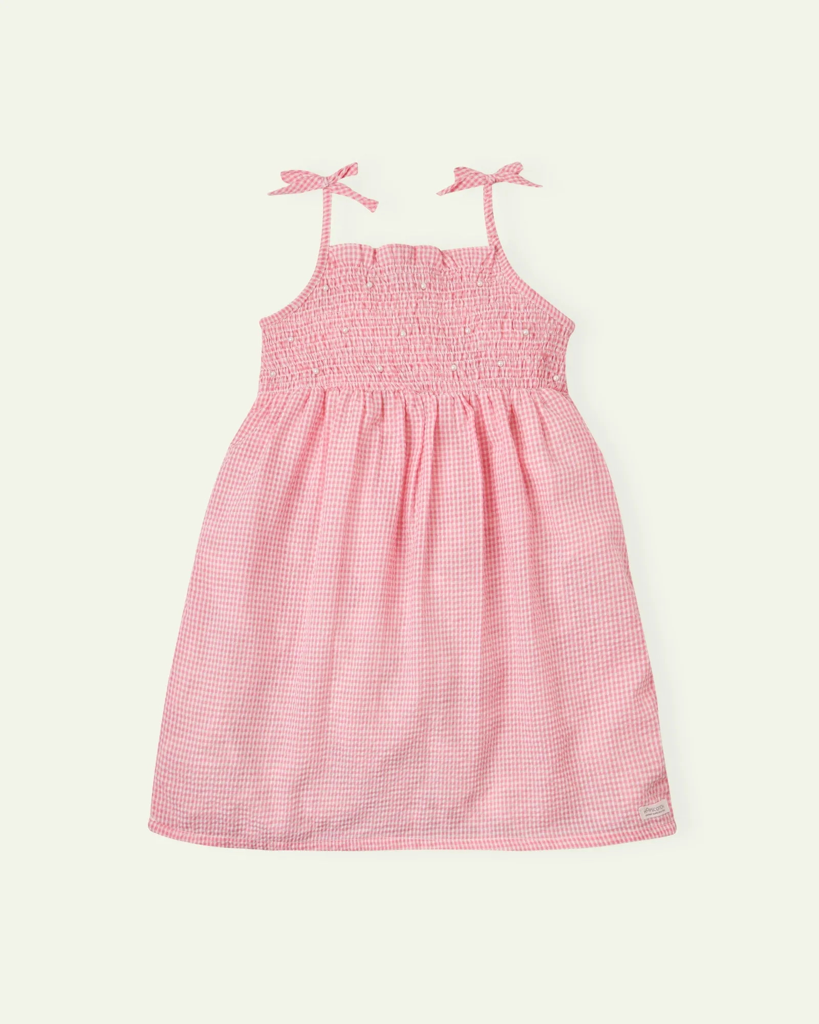 Pink Check Smocked Dress