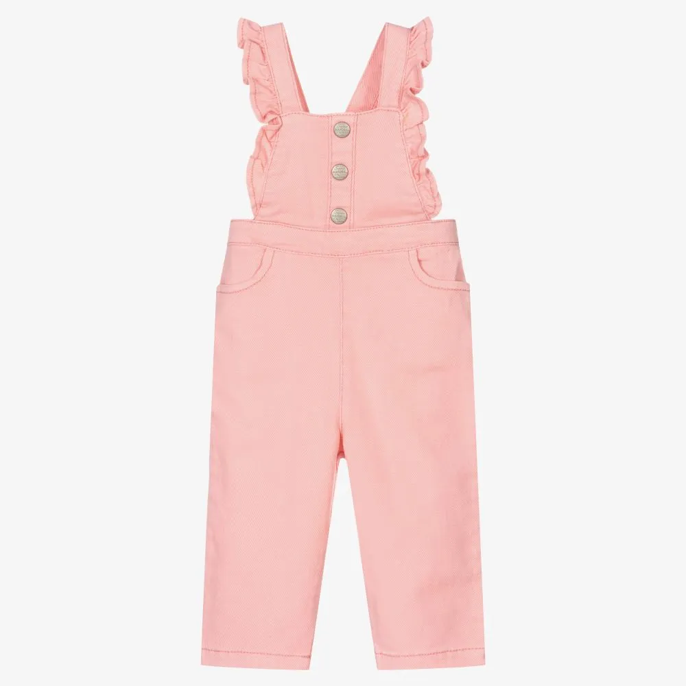 Pink Cotton Denim Dungarees