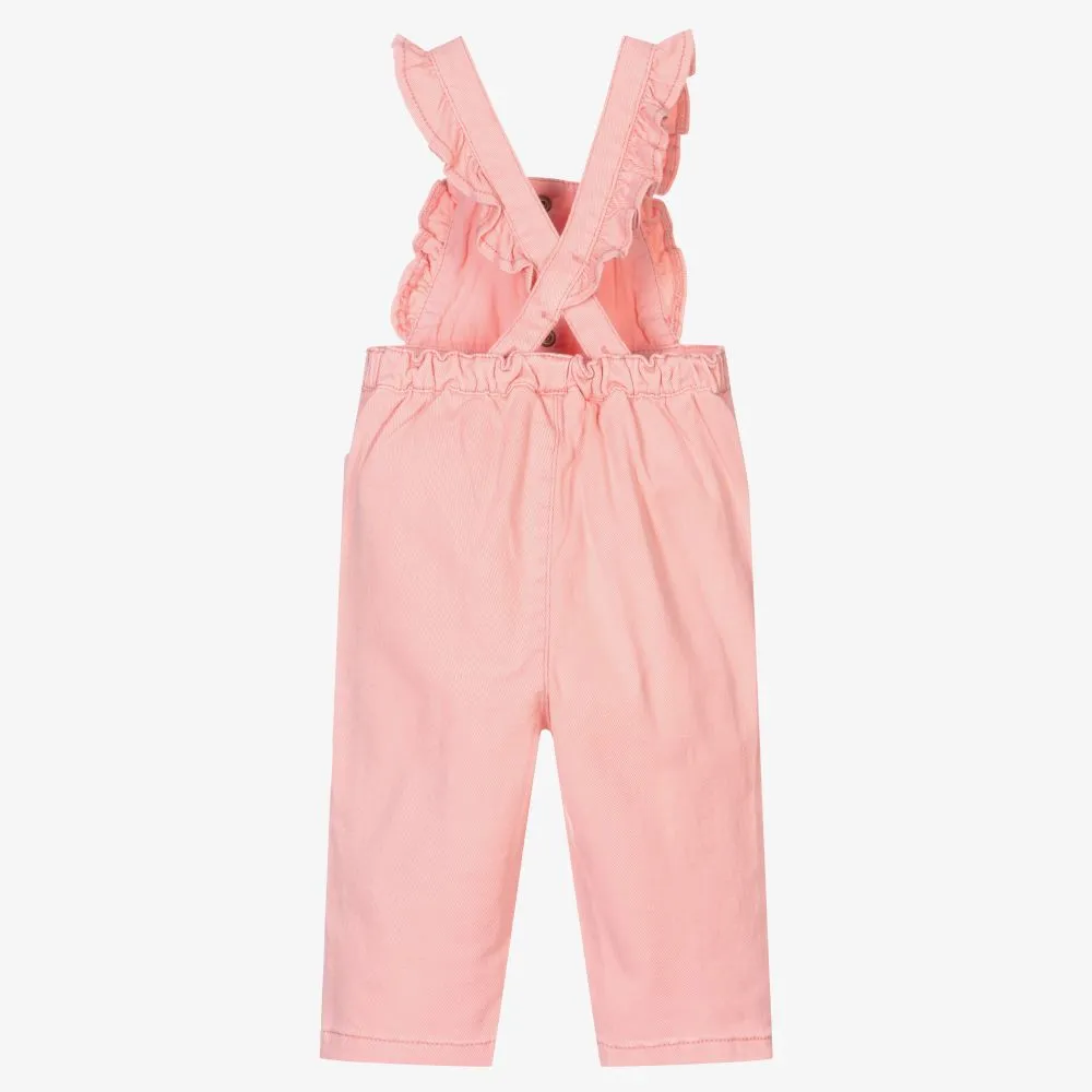 Pink Cotton Denim Dungarees