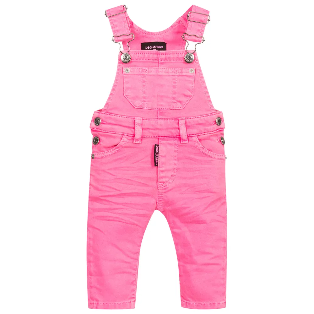 Pink Denim Dungarees