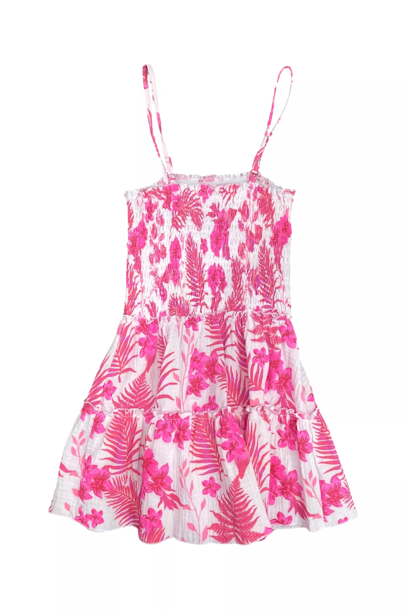 Pink Hawaiian Smocked Flowy Dress