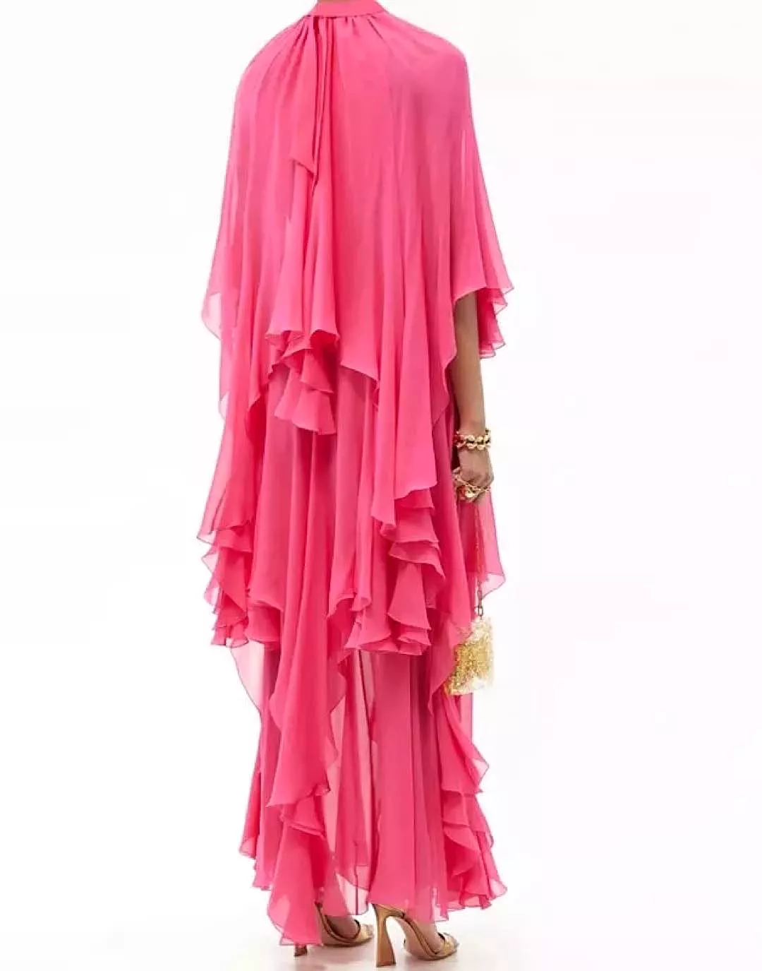 Pink Multi Layer Asymmetrical Dress