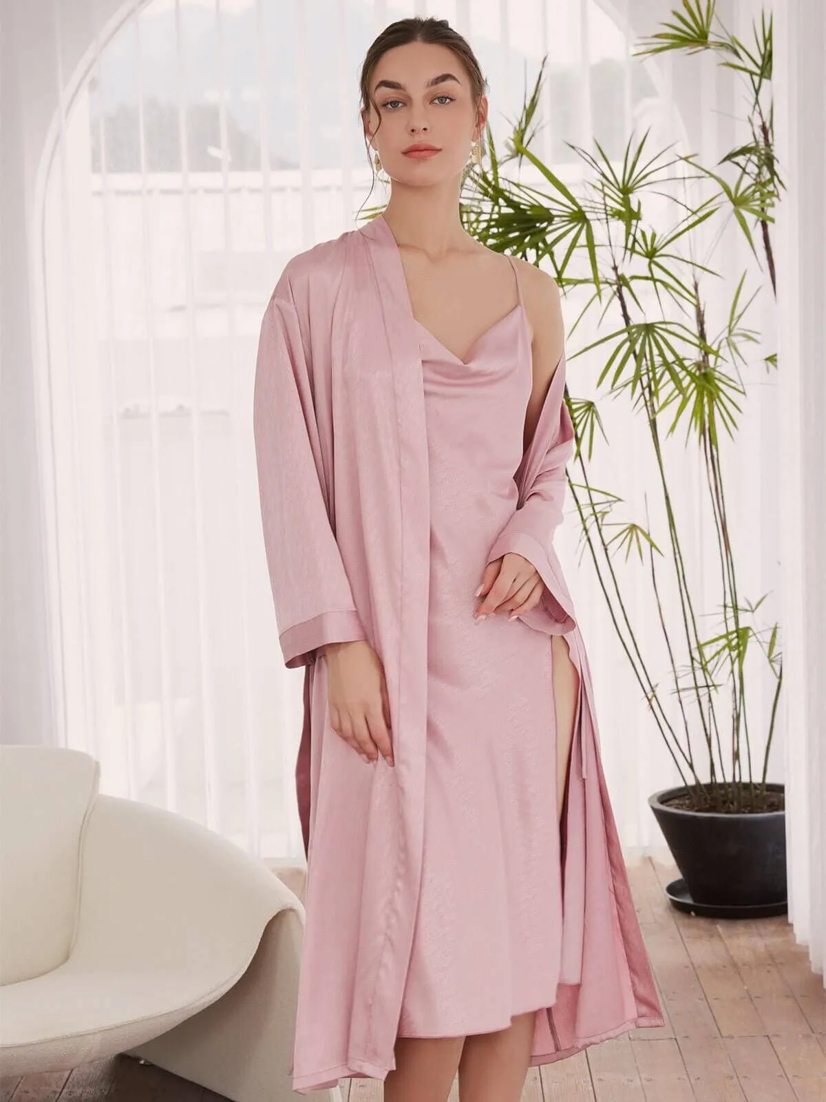 Pink Robe Dress Set