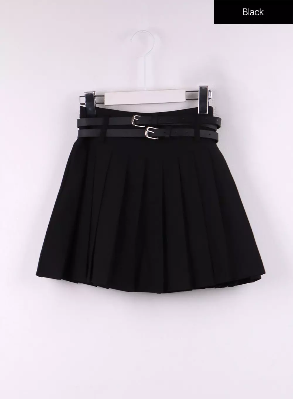 Pleated Belt Mini Skirt Set CJ431