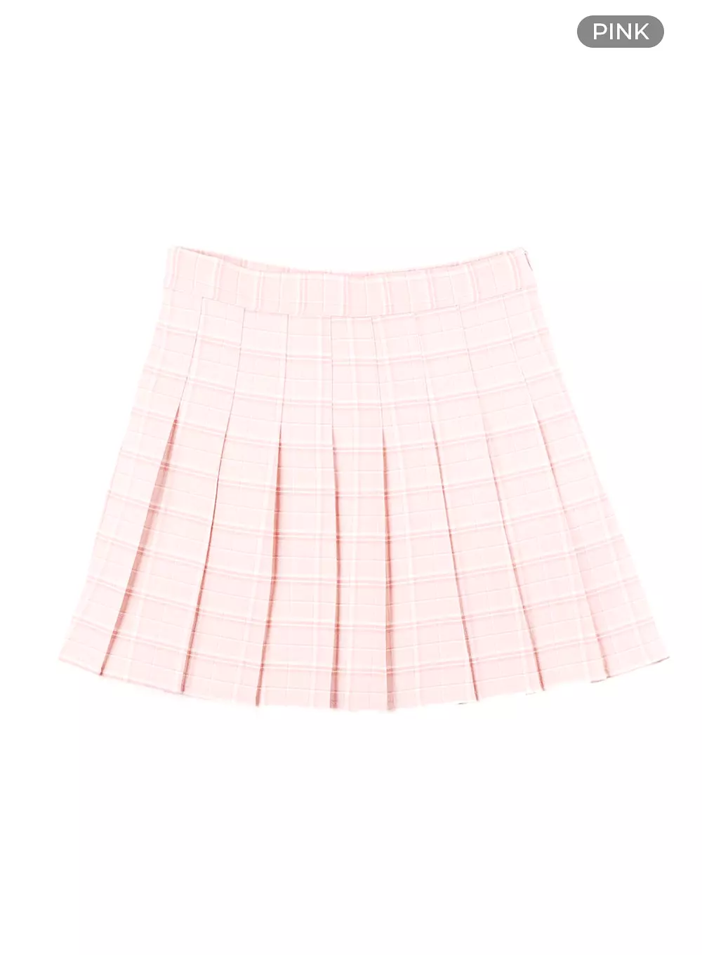 Pleated Checkered Mini Skirt OM429