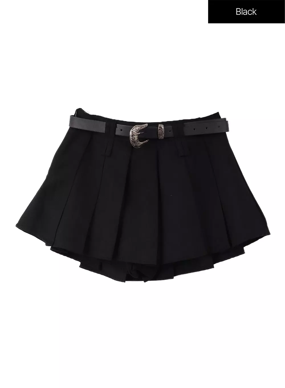 Pleated Mini Skirt with Belt CF408