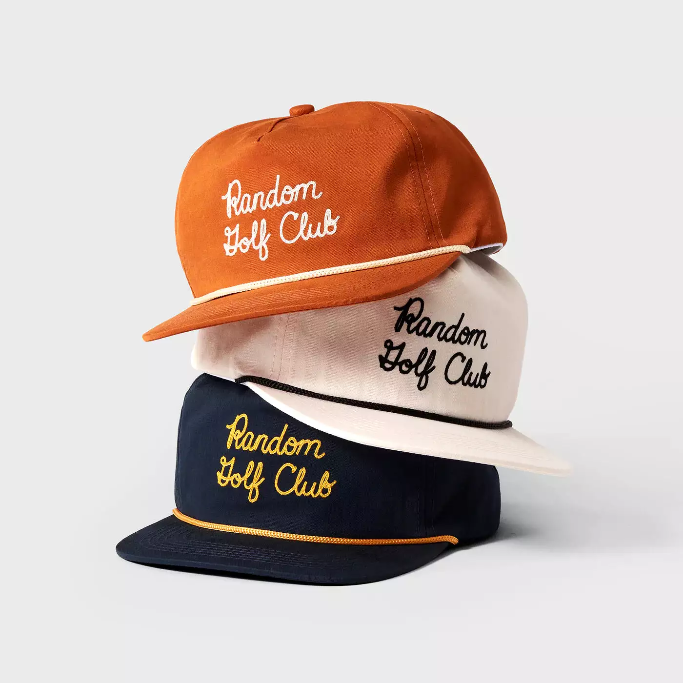 Random Golf Club Chainstitch Mid Crown Rope Hat - Off white