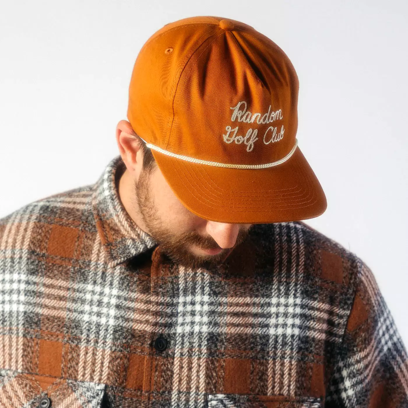 Random Golf Club Chainstitch Mid Crown Rope Hat - Orange