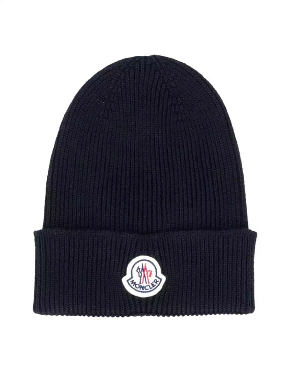 ribbed knit logo patch hat