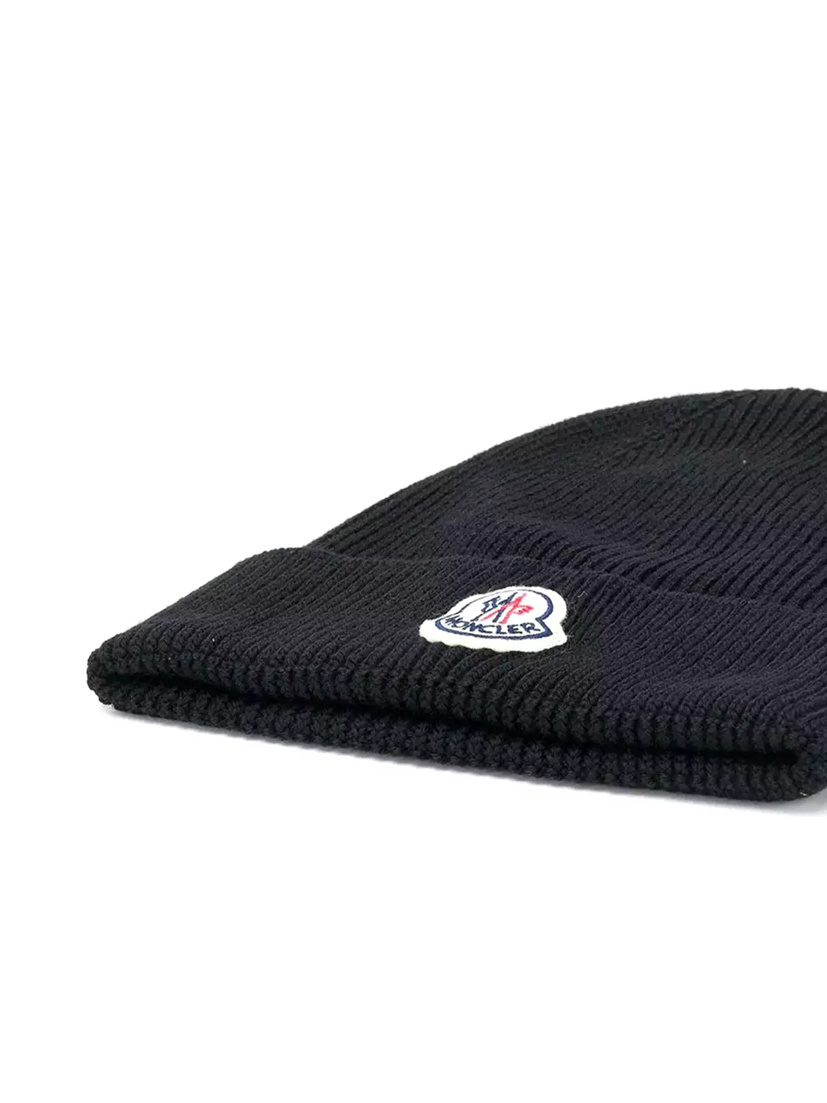 ribbed knit logo patch hat