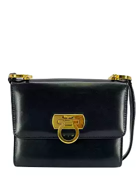 Salvatore Ferragamo Vintage Gancini Leather Flap Crossbody Bag