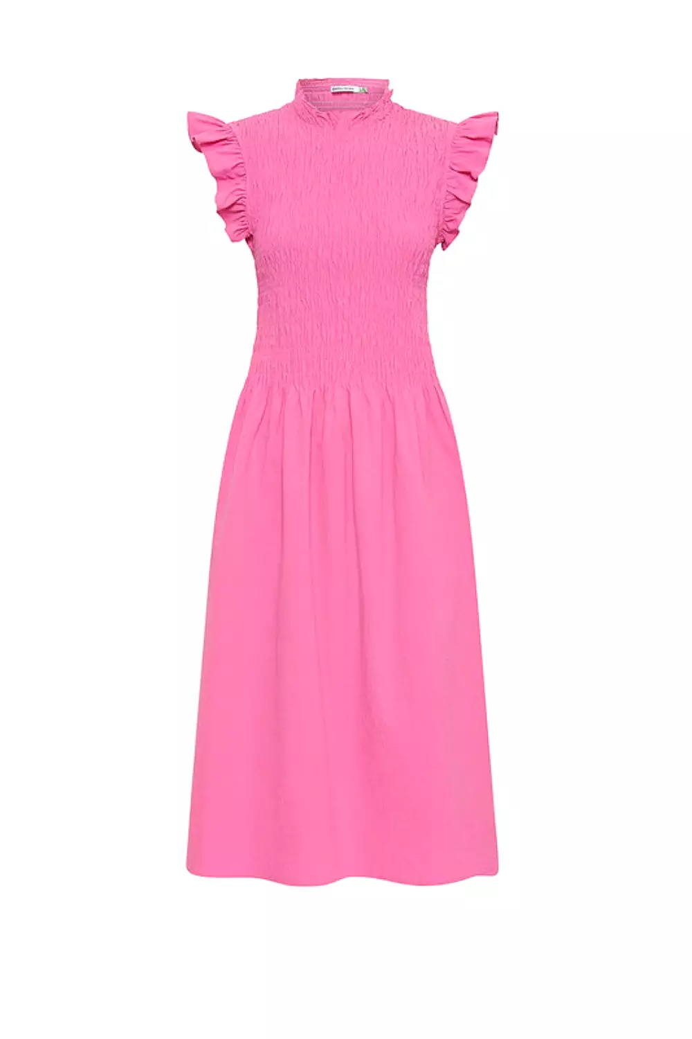 SHIRRED MIDI DRESS PINK