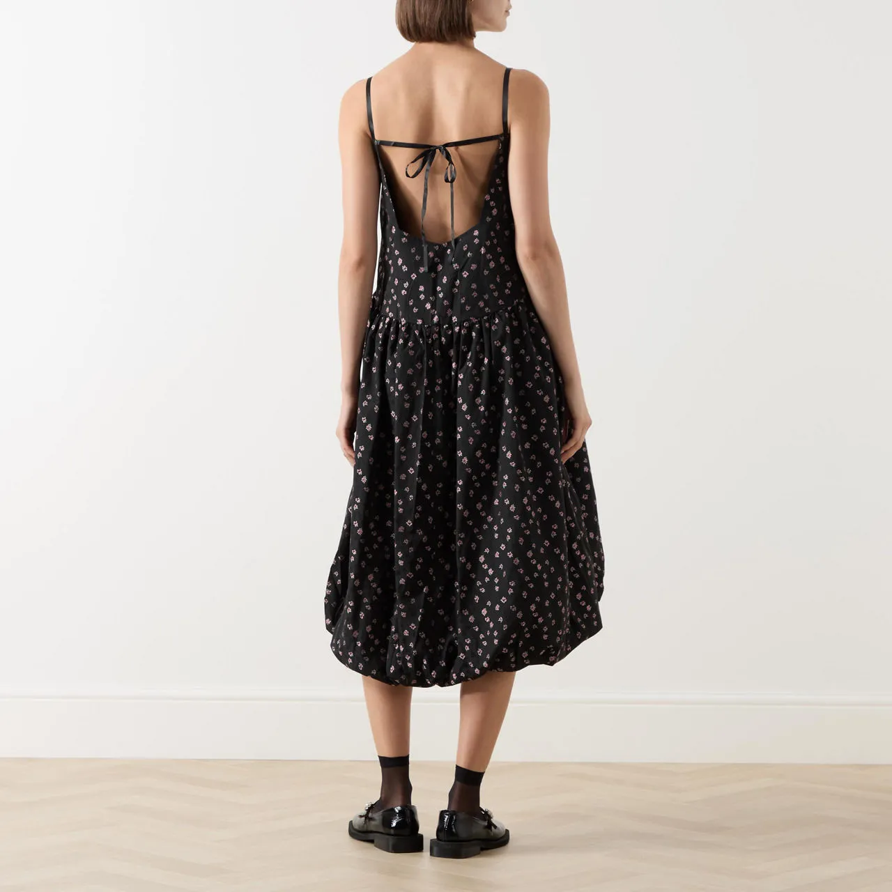 SISTER JANE Pepper Floral Print Puff Dress - Black