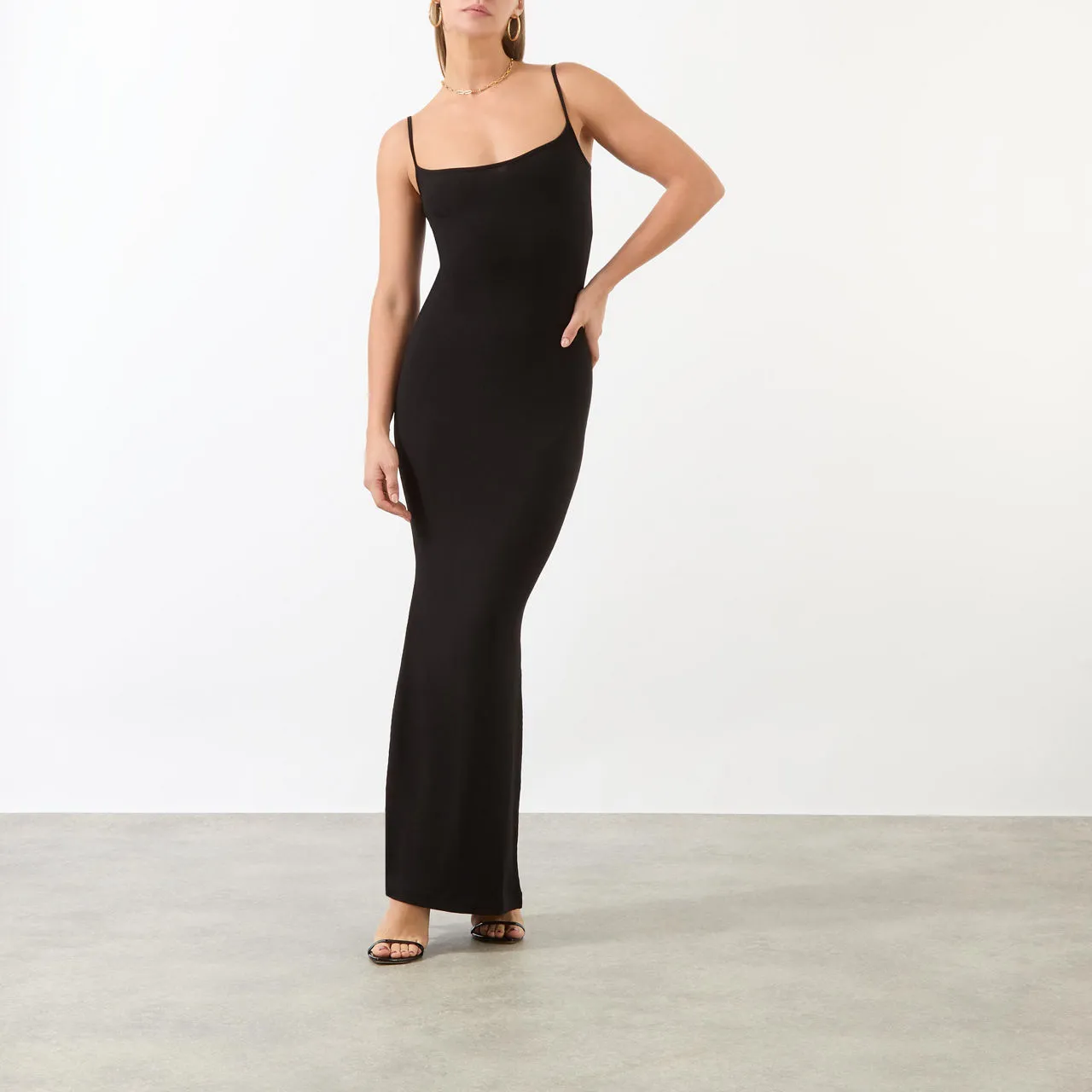 SKIMS SOFT LOUNGE Long Slip Dress Onyx - Black